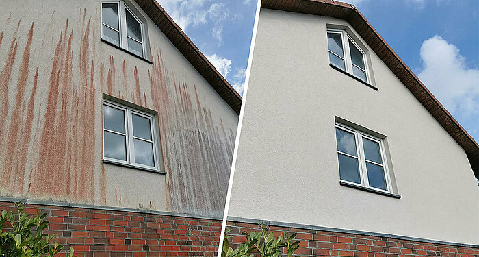 Fassadenreinigung Wismar: Jetzt kostenfreie Beratung anfordern und Hauswand reinigen lassen.