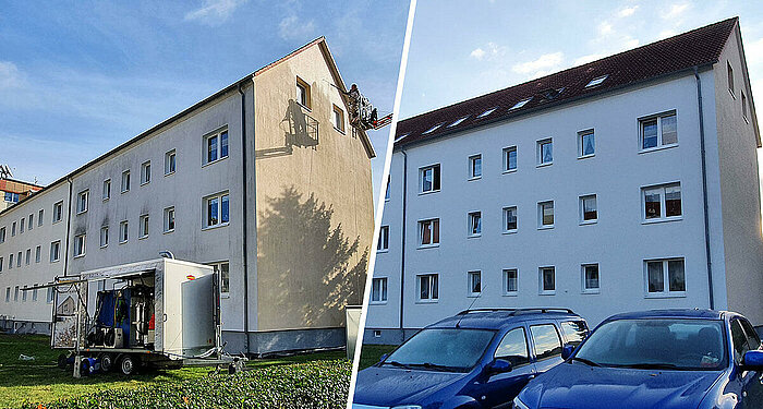 Fassadenreinigung Schwerin: Jetzt kostenfreie Beratung anfordern und Hauswand reinigen lassen.